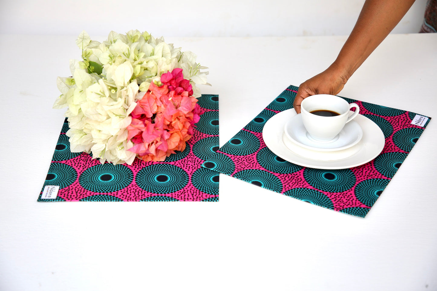 Green peacock placemat