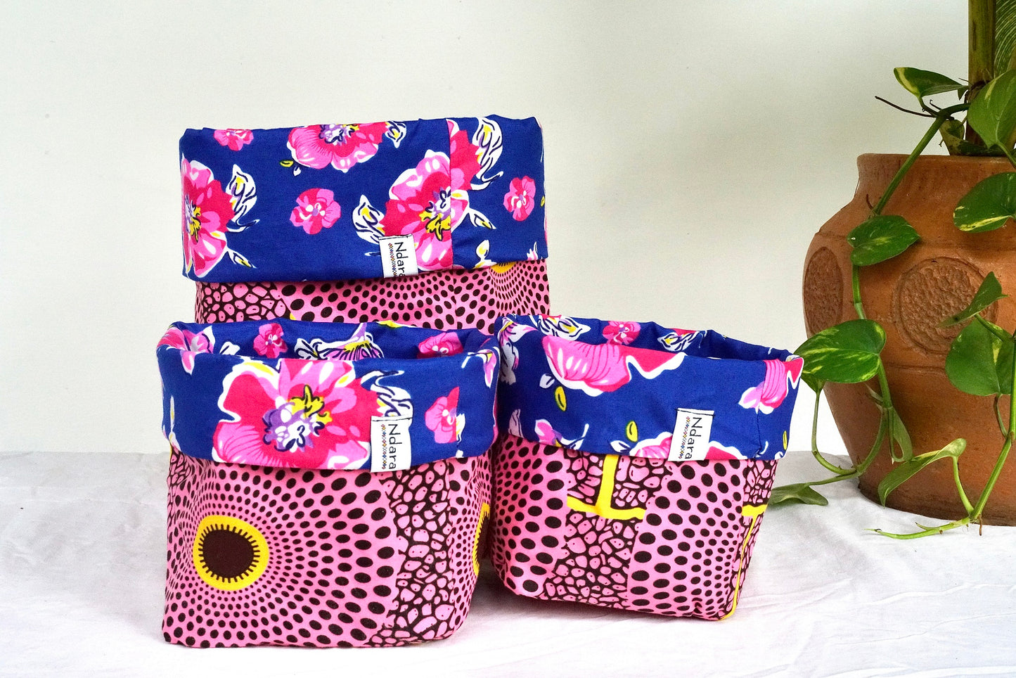 Flower peacock foldable baskets