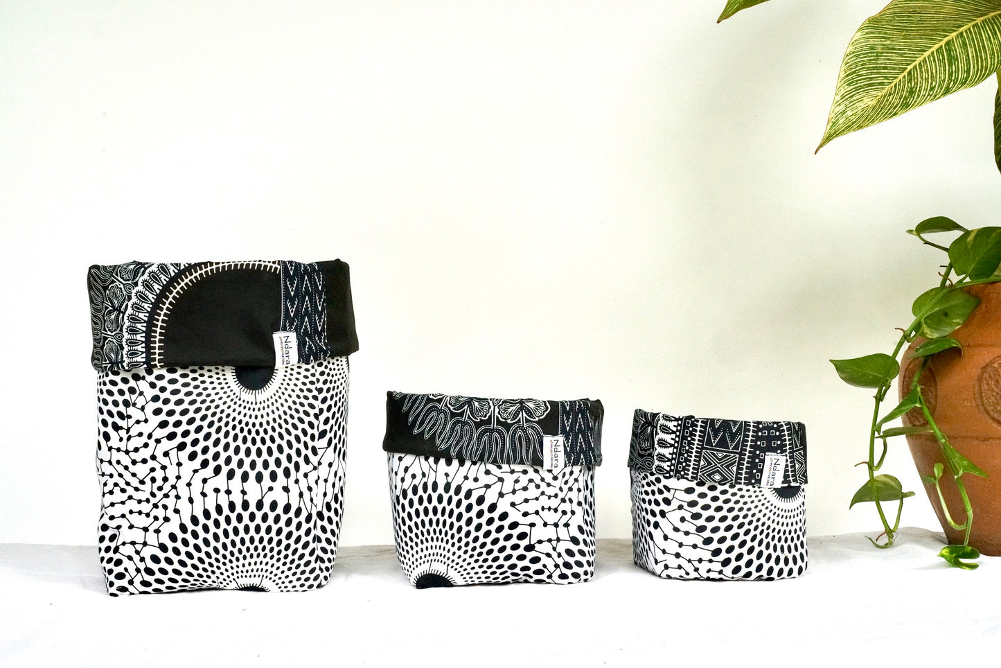 Zebra peacock foldable baskets
