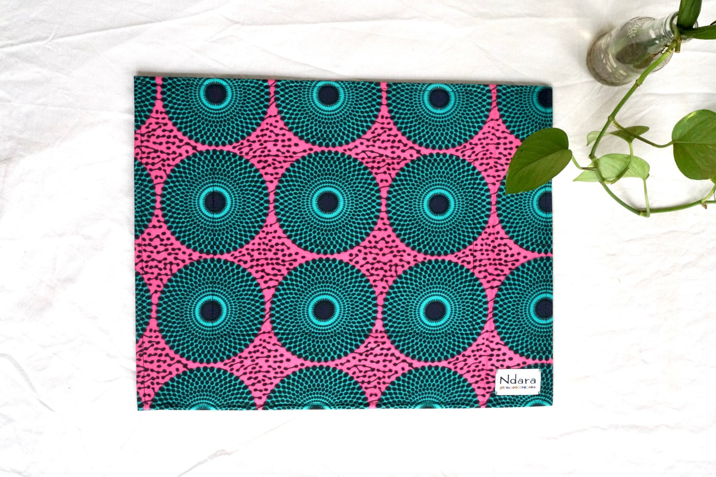 Green peacock placemat