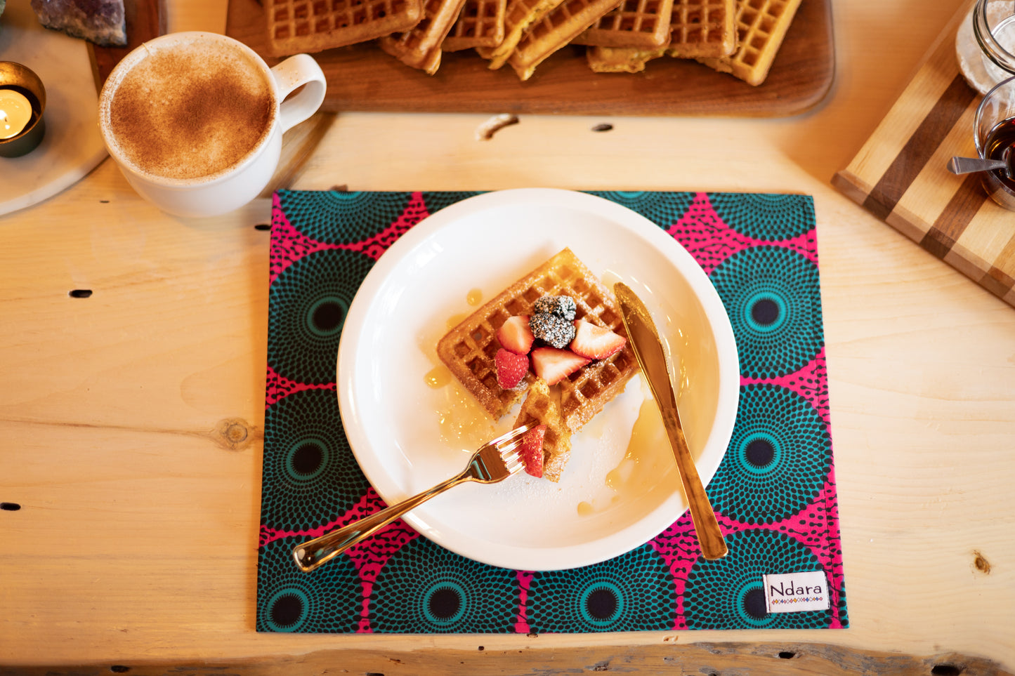 Green peacock placemat