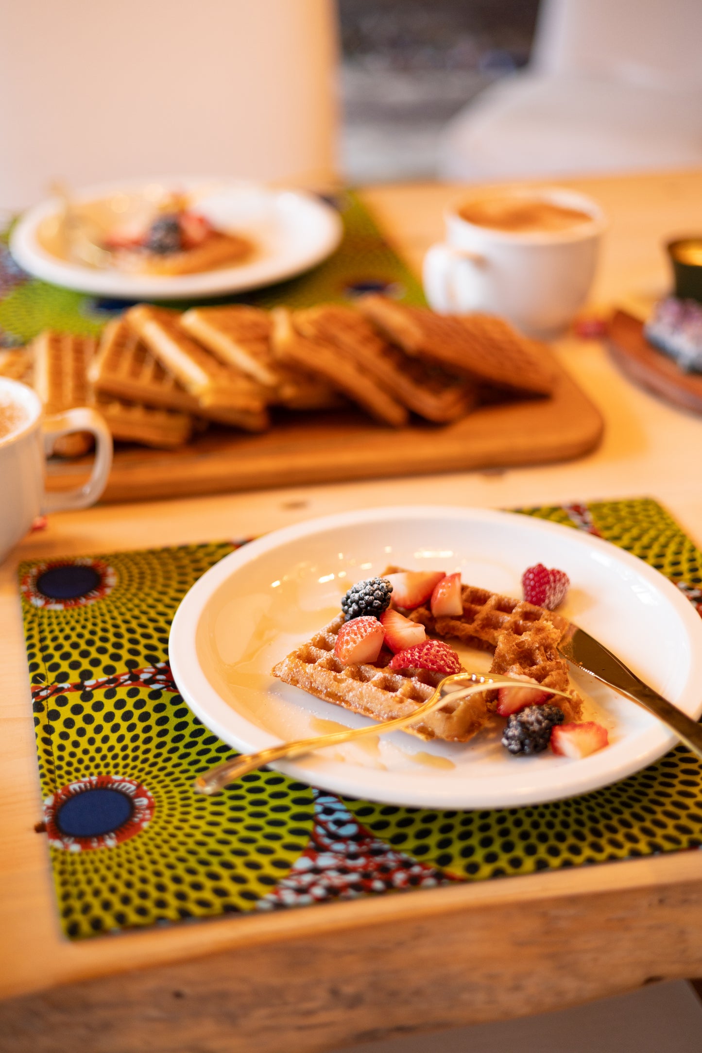Yellow peacock placemat