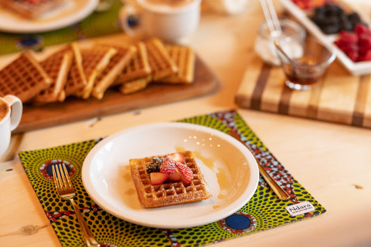 Yellow peacock placemat