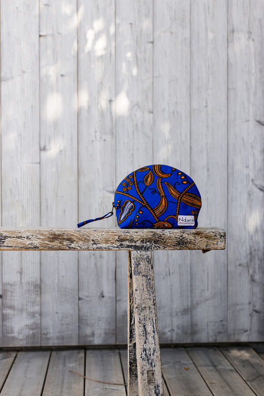 Jocelyne Curve Pouch in Cobalt Vines