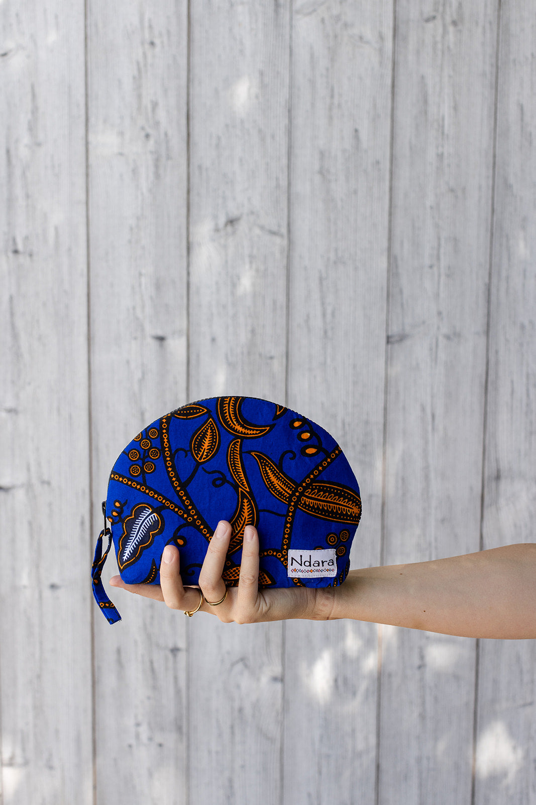 Jocelyne Curve Pouch in Cobalt Vines