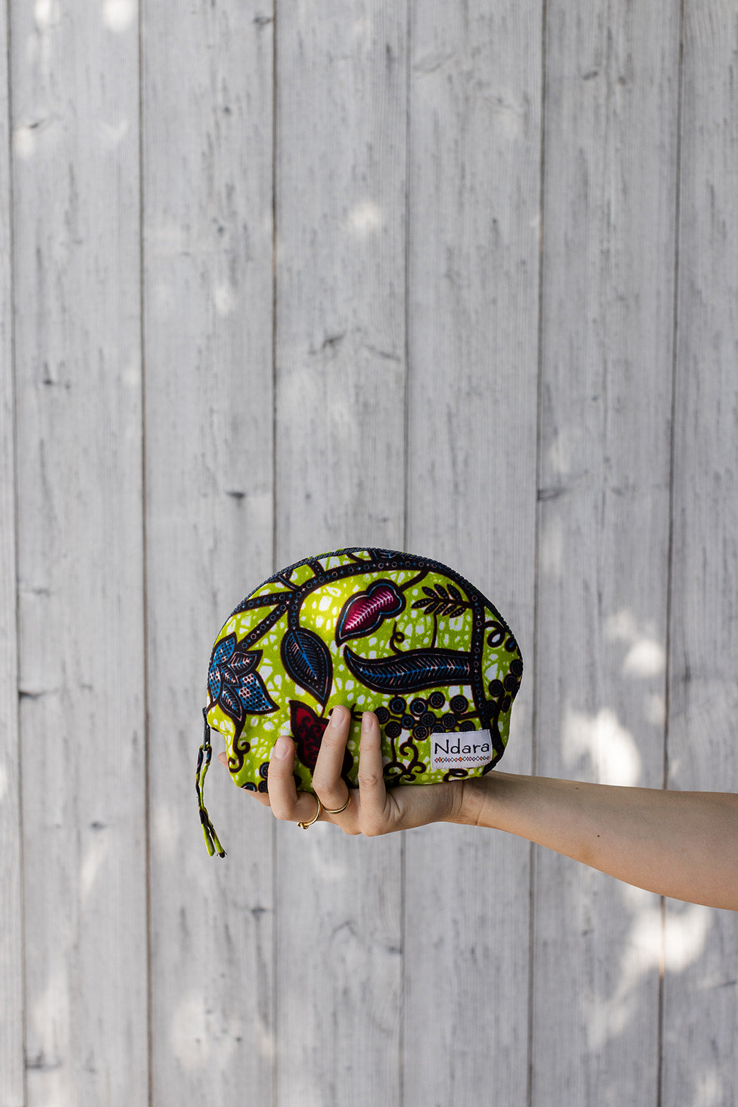 Jocelyne Curve Pouch in Lime Vines