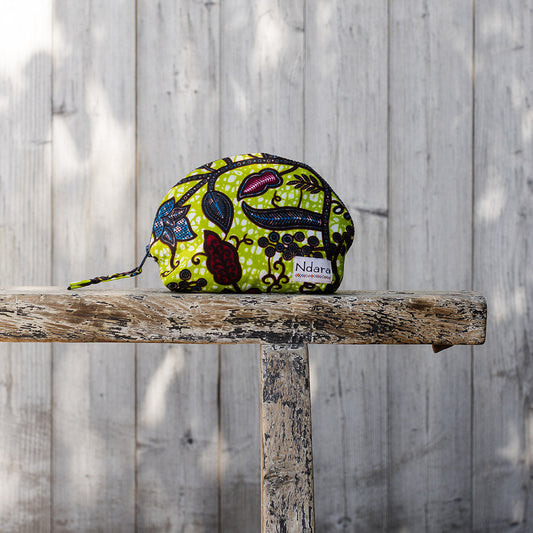Jocelyne Curve Pouch in Lime Vines