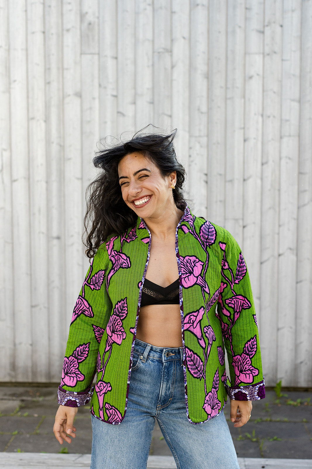 Omega Reversible Jacket in Mauve Hibiscus