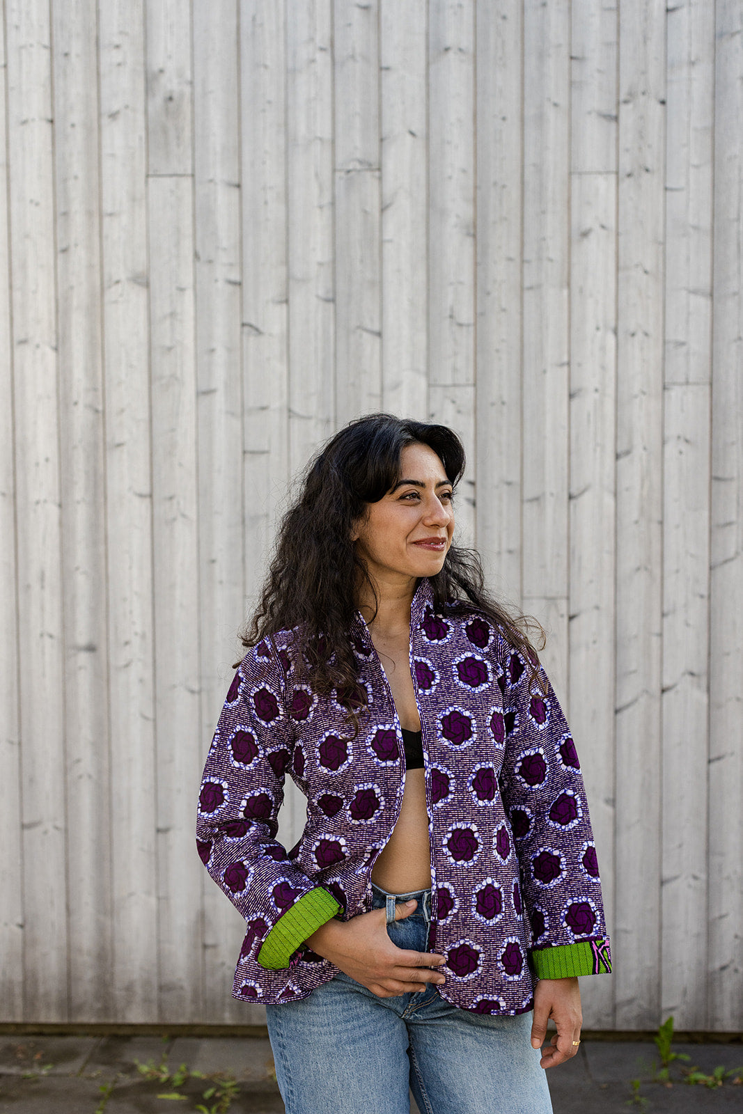Omega Reversible Jacket in Mauve Hibiscus
