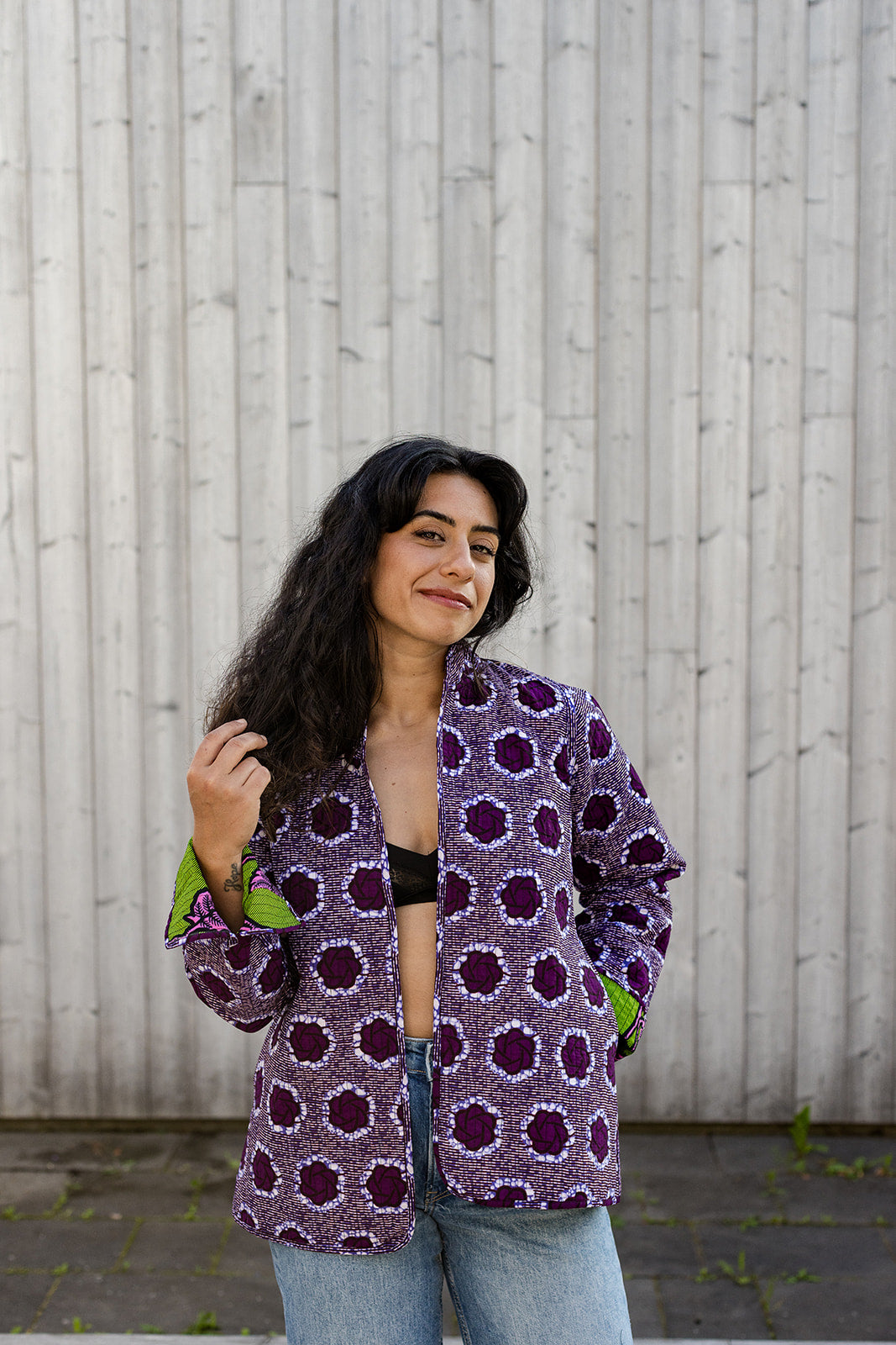 Omega Reversible Jacket in Mauve Hibiscus