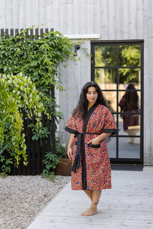 The Nadia Bath Robe in Chilli