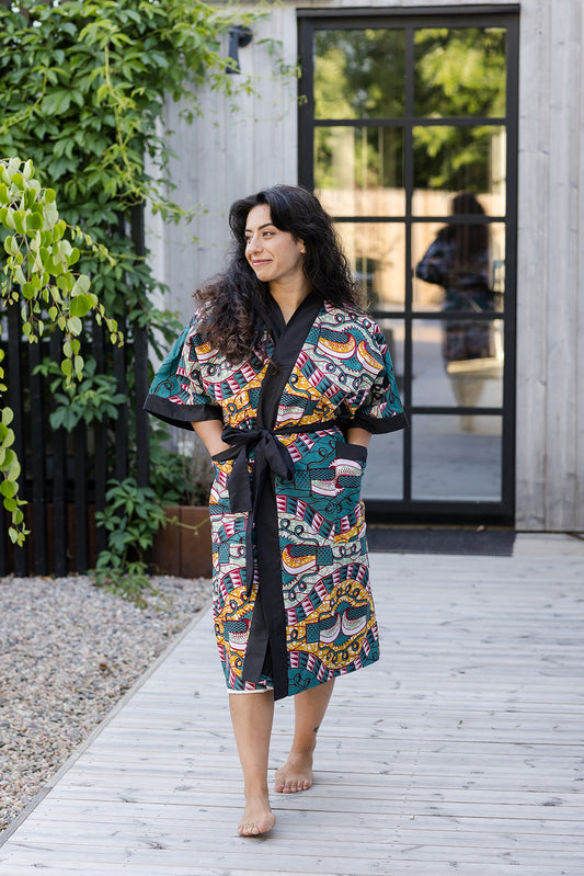 Nadia Bath Robe in Sea Weed