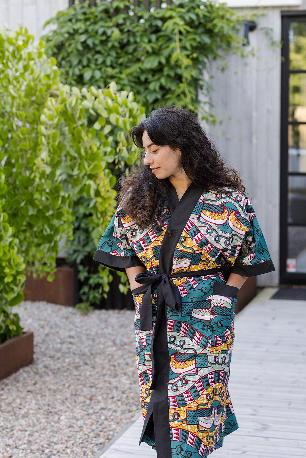 Nadia Bath Robe in Sea Weed