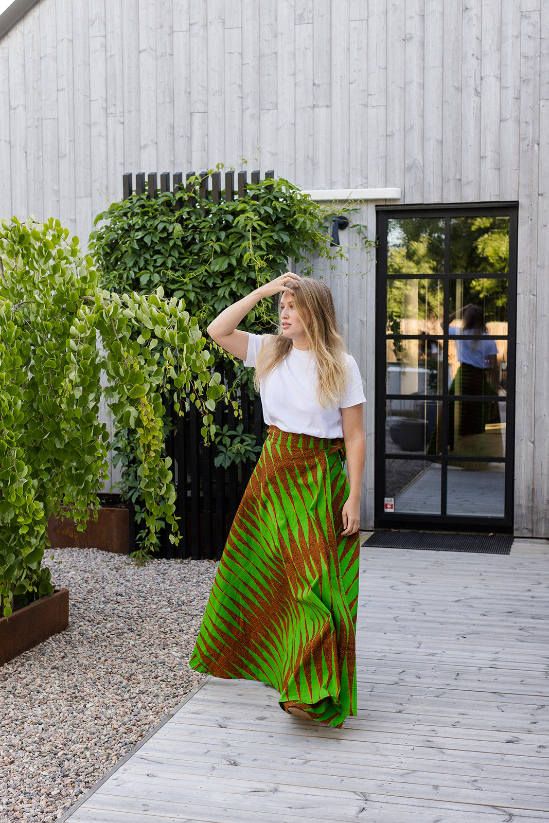 The Garnella Wrap Skirt in Lime Strike