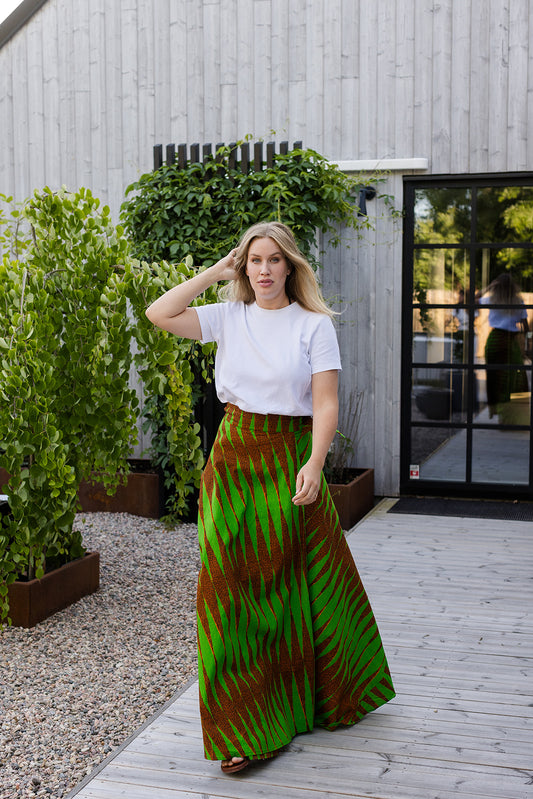 The Garnella Wrap Skirt in Lime Strike