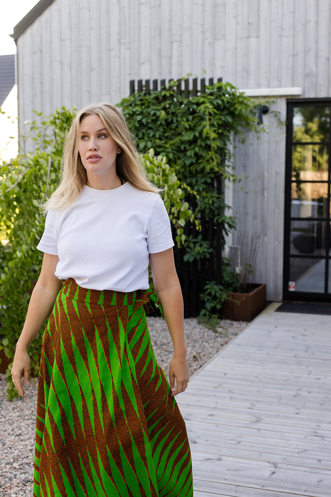 The Garnella Wrap Skirt in Lime Strike