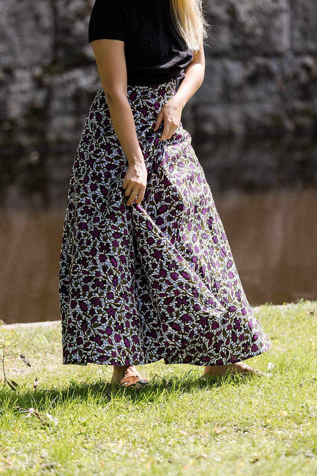 The Garnella Wrap Skirt in Cherry Bloom