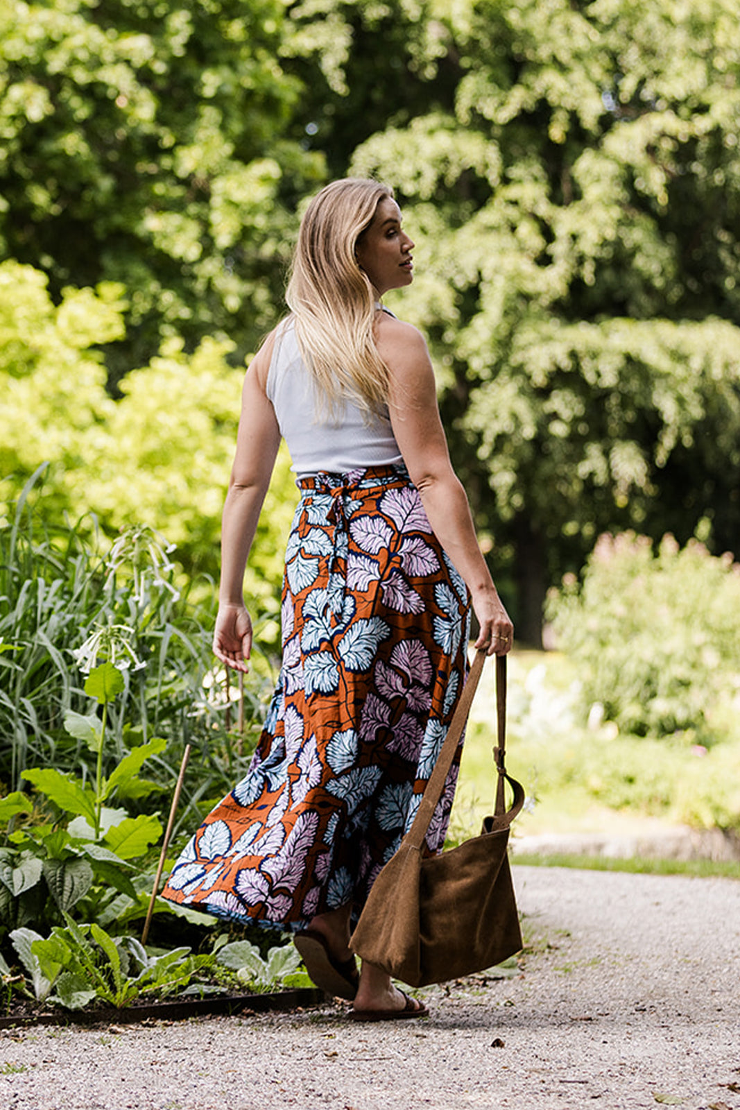 The Garnella Wrap Skirt in Coral