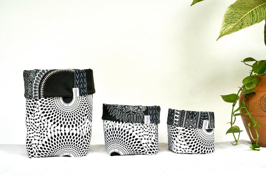 Zebra peacock foldable baskets