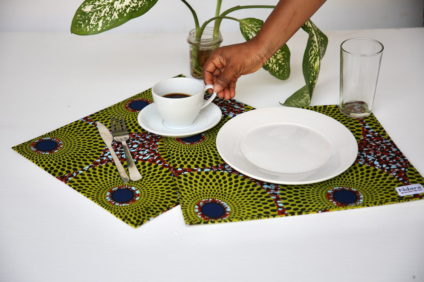 Yellow peacock placemat
